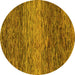 Round Machine Washable Abstract Yellow Modern Rug, wshabs1690yw