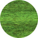 Round Machine Washable Abstract Green Modern Area Rugs, wshabs1690grn