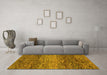 Machine Washable Abstract Yellow Modern Rug in a Living Room, wshabs1690yw