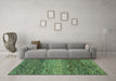 Machine Washable Abstract Turquoise Modern Area Rugs in a Living Room,, wshabs1690turq