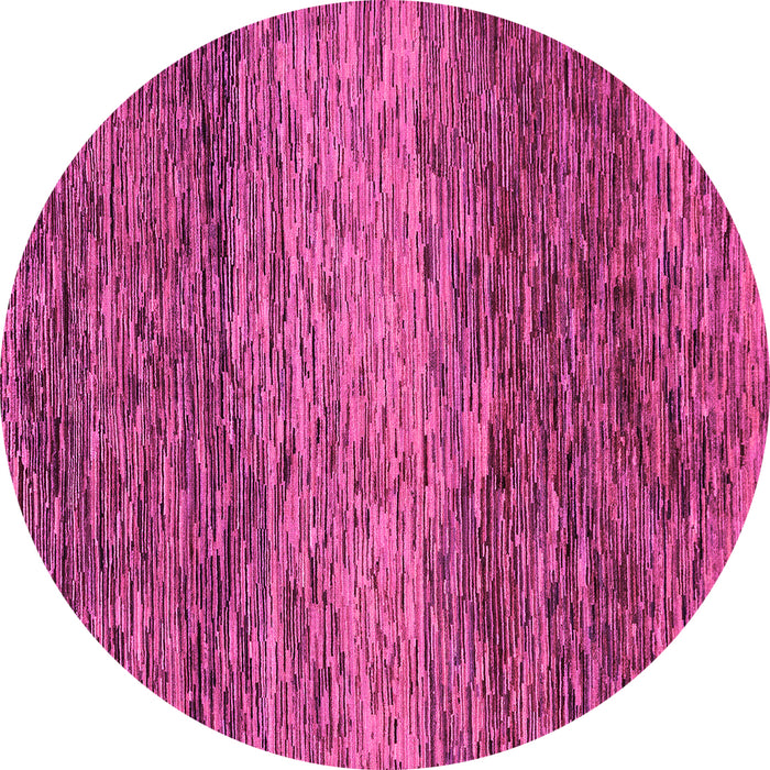 Round Machine Washable Abstract Pink Modern Rug, wshabs1690pnk