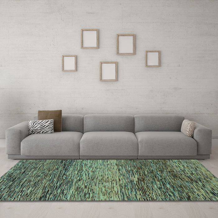 Machine Washable Abstract Light Blue Modern Rug in a Living Room, wshabs1690lblu
