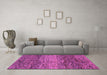 Machine Washable Abstract Purple Modern Area Rugs in a Living Room, wshabs1690pur