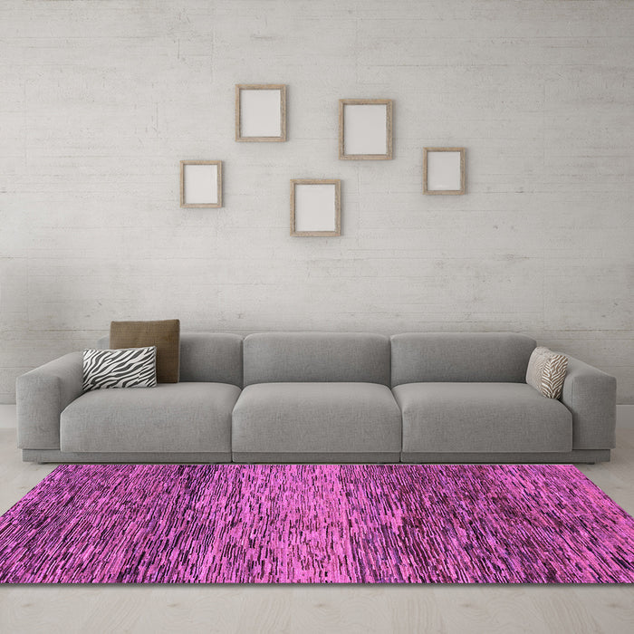 Machine Washable Abstract Purple Modern Area Rugs in a Living Room, wshabs1690pur