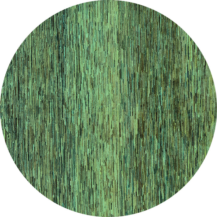 Round Abstract Turquoise Modern Rug, abs1690turq