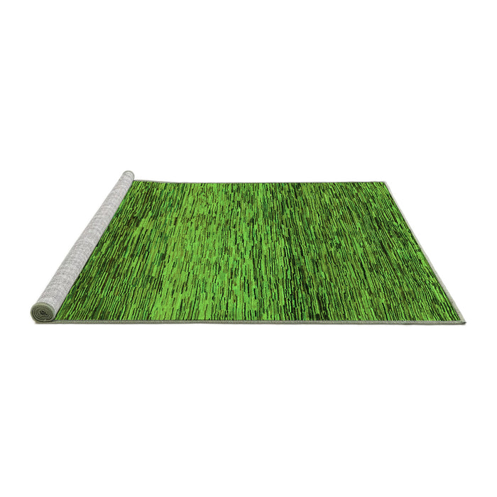 Sideview of Machine Washable Abstract Green Modern Area Rugs, wshabs1690grn