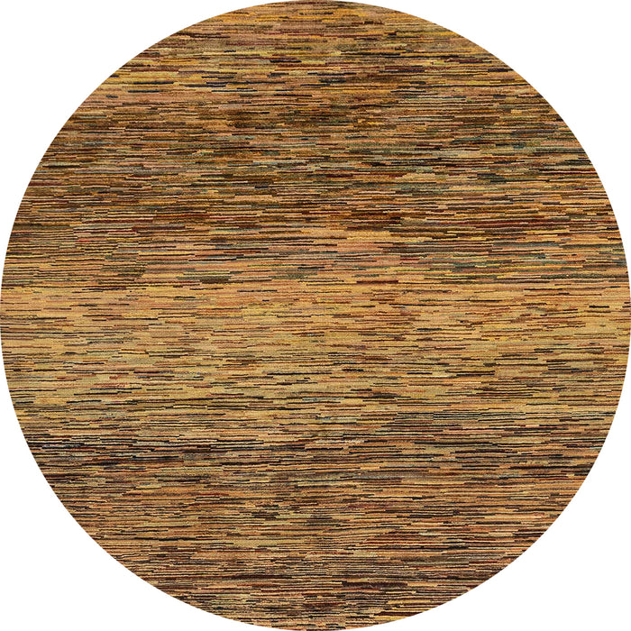 Round Abstract Saddle Brown Modern Rug, abs1690