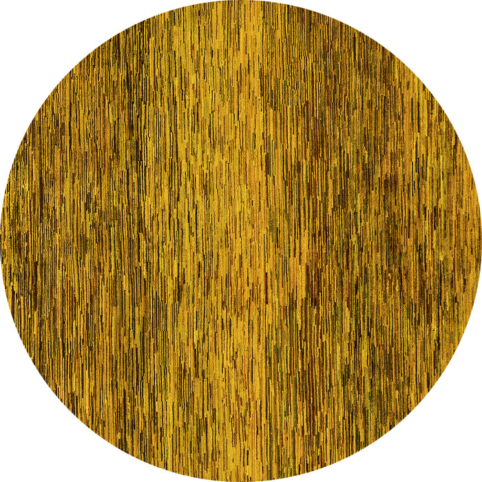 Round Abstract Yellow Modern Rug, abs1690yw