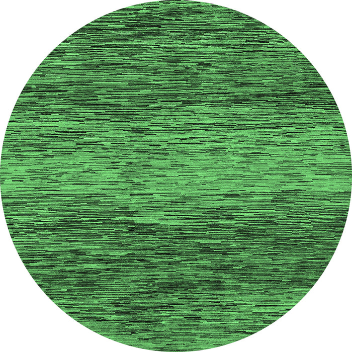 Round Abstract Emerald Green Modern Rug, abs1690emgrn