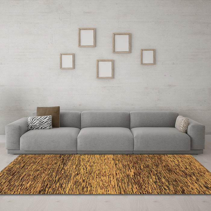 Machine Washable Abstract Brown Modern Rug in a Living Room,, wshabs1690brn