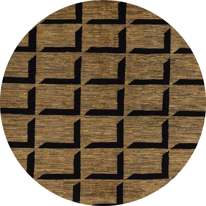 Round Machine Washable Abstract Night Red Rug, wshabs1691