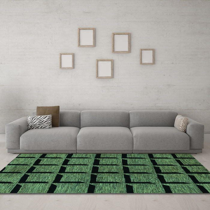 Machine Washable Abstract Turquoise Modern Area Rugs in a Living Room,, wshabs1691turq