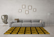 Machine Washable Abstract Yellow Modern Rug in a Living Room, wshabs1691yw