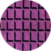 Round Machine Washable Abstract Purple Modern Area Rugs, wshabs1691pur