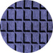 Round Abstract Blue Modern Rug, abs1691blu