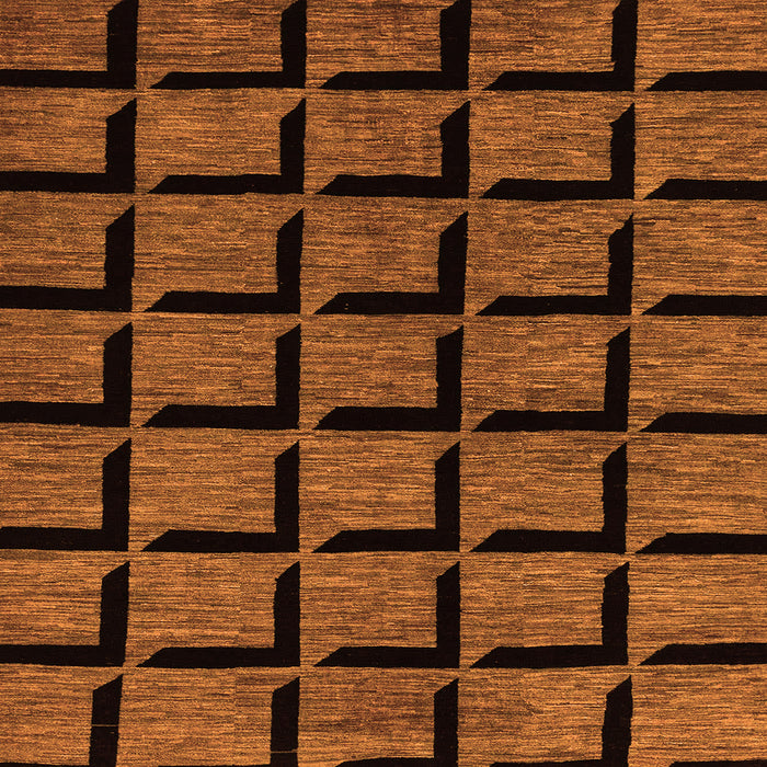 Square Machine Washable Abstract Orange Modern Area Rugs, wshabs1691org