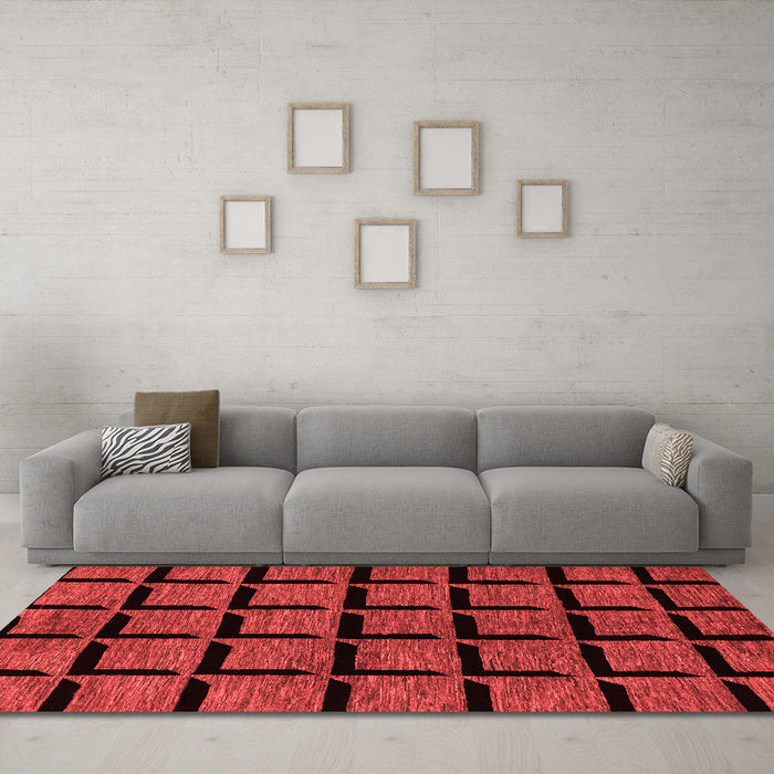 Modern Red Washable Rugs