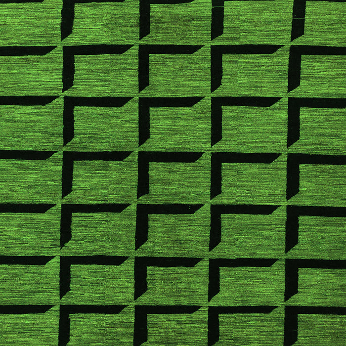 Square Machine Washable Abstract Green Modern Area Rugs, wshabs1691grn