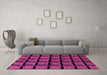 Machine Washable Abstract Pink Modern Rug in a Living Room, wshabs1691pnk