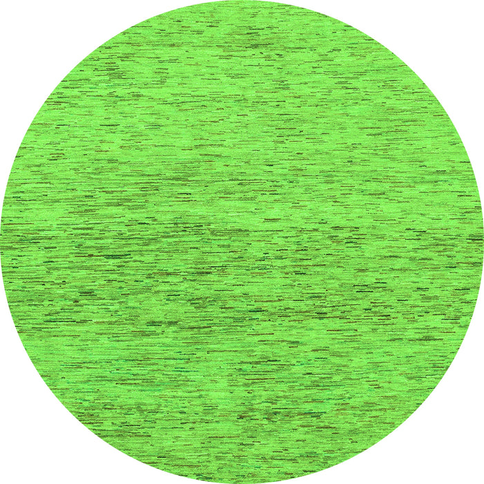 Round Machine Washable Abstract Green Modern Area Rugs, wshabs1692grn
