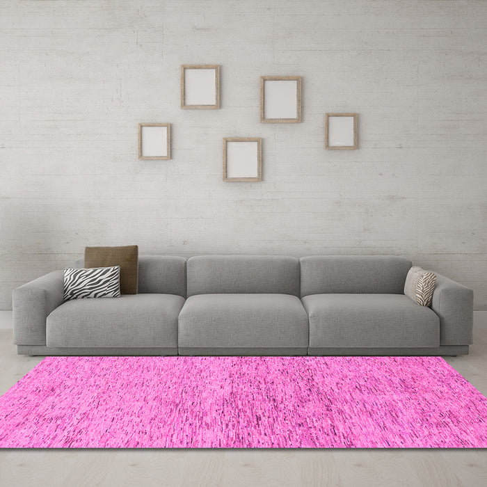 Machine Washable Abstract Pink Modern Rug in a Living Room, wshabs1692pnk