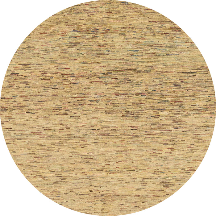 Round Abstract Cinnamon Brown Modern Rug, abs1692