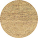 Round Abstract Cinnamon Brown Modern Rug, abs1692