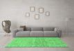 Machine Washable Abstract Emerald Green Modern Area Rugs in a Living Room,, wshabs1692emgrn