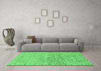 Machine Washable Abstract Emerald Green Modern Rug, wshabs1692emgrn