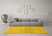 Machine Washable Abstract Yellow Modern Rug in a Living Room, wshabs1692yw