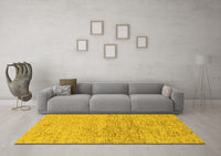 Machine Washable Abstract Yellow Modern Rug, wshabs1692yw