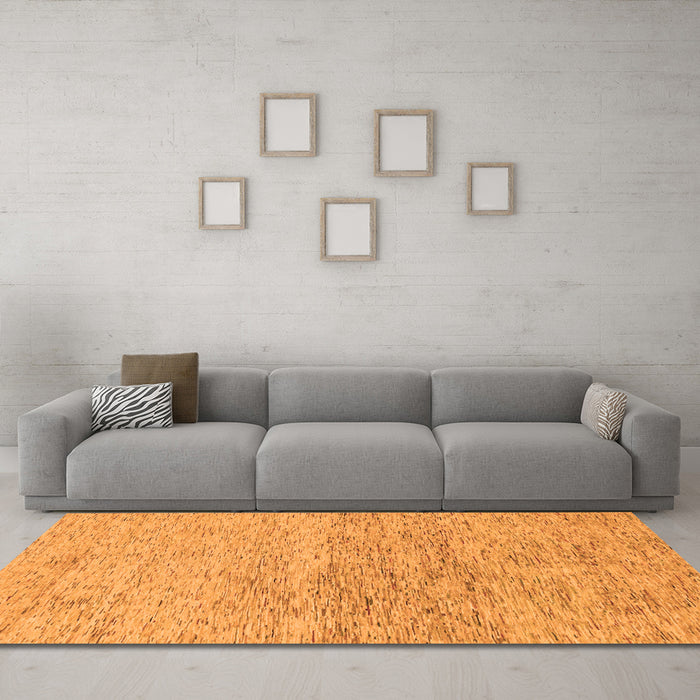 Machine Washable Abstract Orange Modern Area Rugs in a Living Room, wshabs1692org