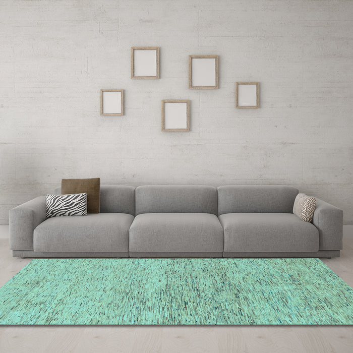 Machine Washable Abstract Light Blue Modern Rug in a Living Room, wshabs1692lblu
