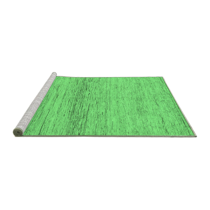 Sideview of Machine Washable Abstract Emerald Green Modern Area Rugs, wshabs1693emgrn