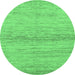 Round Abstract Emerald Green Modern Rug, abs1693emgrn