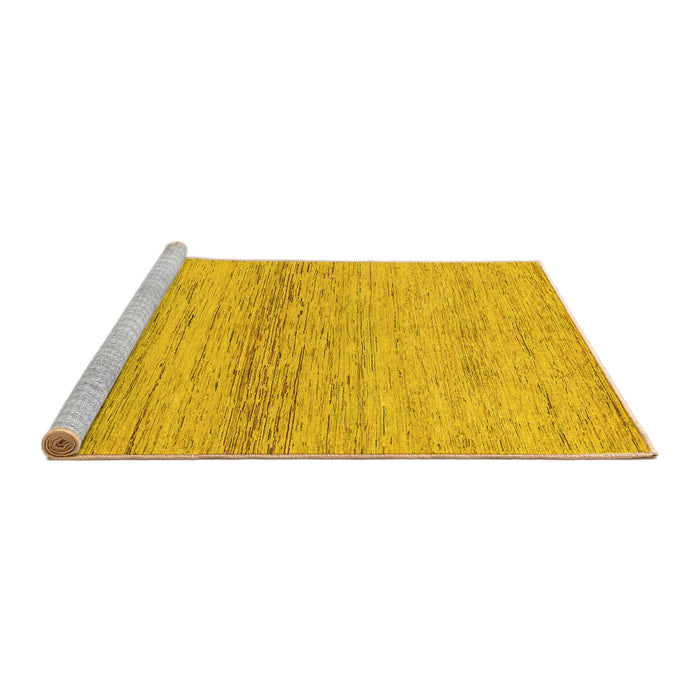 Sideview of Machine Washable Abstract Yellow Modern Rug, wshabs1693yw