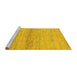 Sideview of Machine Washable Abstract Yellow Modern Rug, wshabs1693yw