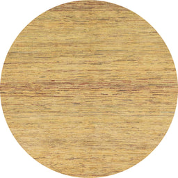 Round Machine Washable Abstract Orange Rug, wshabs1693