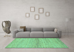 Machine Washable Abstract Turquoise Modern Area Rugs in a Living Room,, wshabs1693turq