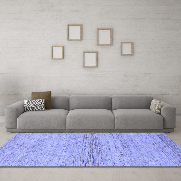 Machine Washable Abstract Blue Modern Rug in a Living Room, wshabs1693blu