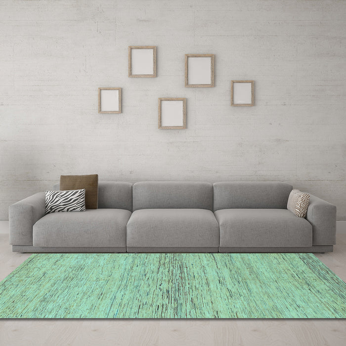 Machine Washable Abstract Light Blue Modern Rug in a Living Room, wshabs1693lblu
