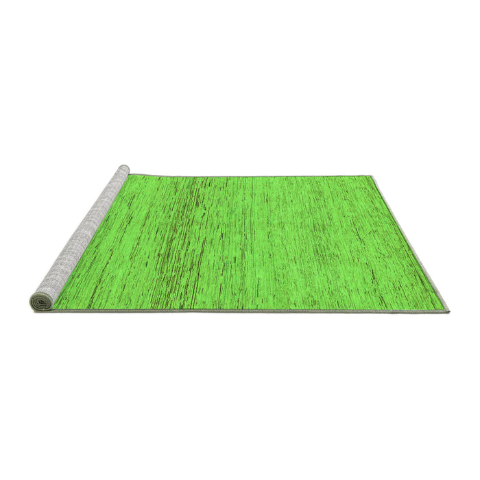 Sideview of Machine Washable Abstract Green Modern Area Rugs, wshabs1693grn