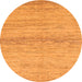 Round Machine Washable Abstract Orange Modern Area Rugs, wshabs1693org