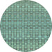 Round Abstract Light Blue Modern Rug, abs1694lblu