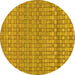 Round Machine Washable Abstract Yellow Modern Rug, wshabs1694yw