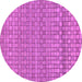 Round Machine Washable Abstract Purple Modern Area Rugs, wshabs1694pur