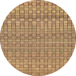 Round Abstract Orange Modern Rug, abs1694