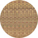 Round Abstract Orange Modern Rug, abs1694