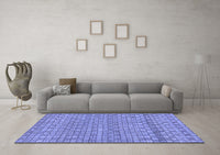 Machine Washable Abstract Blue Modern Rug, wshabs1694blu