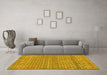 Machine Washable Abstract Yellow Modern Rug in a Living Room, wshabs1694yw